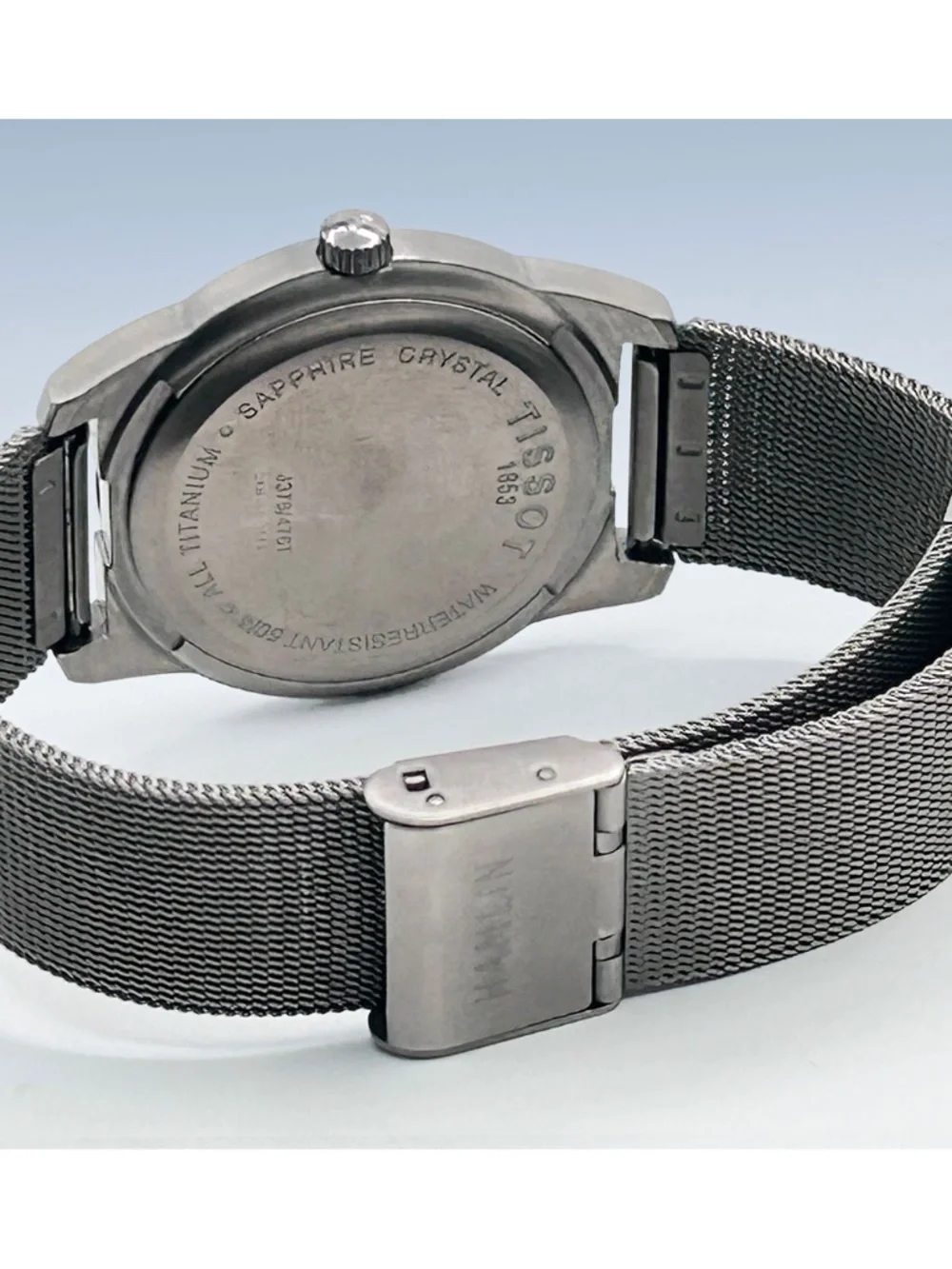 TISSOT 1853 Men's Titanium PR50 Swiss Quartz Slim Watch w Mesh Band